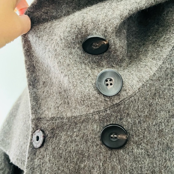 Eileen Fisher Baby Alpaca Wool Coat Grey Medium - Picture 2 of 7